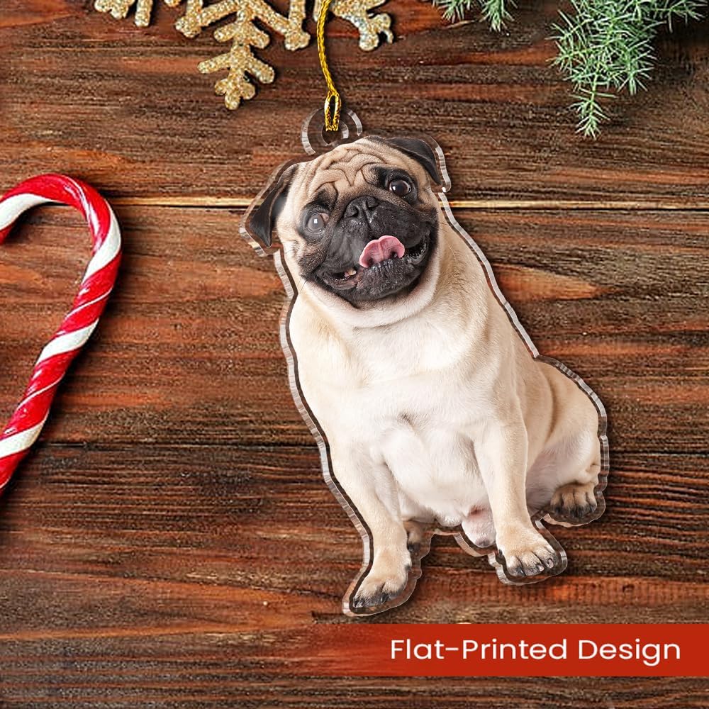 Personalized Photo Acrylic Ornaments - Customized Christmas Tree Dog Ornaments for Dog Lovers