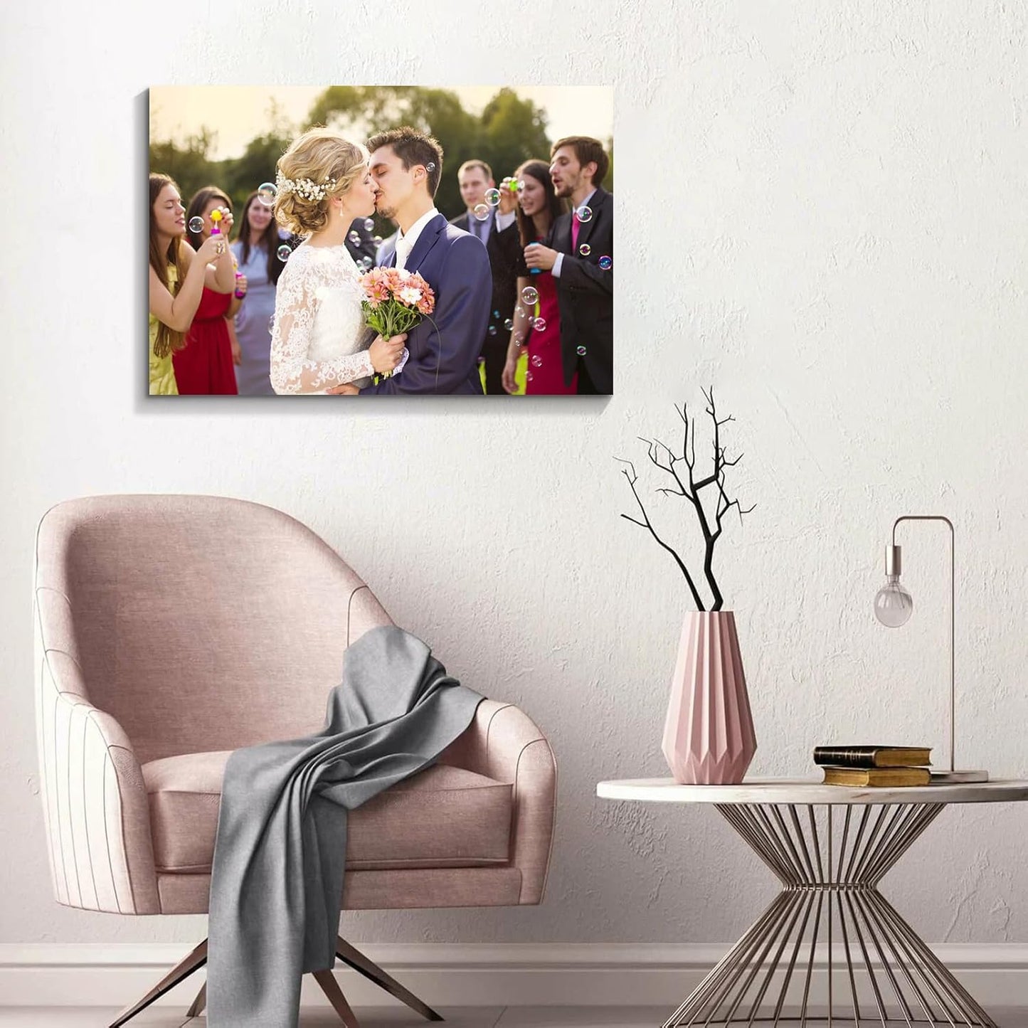 Wewejia Custom Canvas Prints with Your Photos 24x16inch, Upload Your Wedding Picture/Photo - Custom Personalized Canvas Photo Gifts Couples Family Baby Pets Home Decor Easy to hang