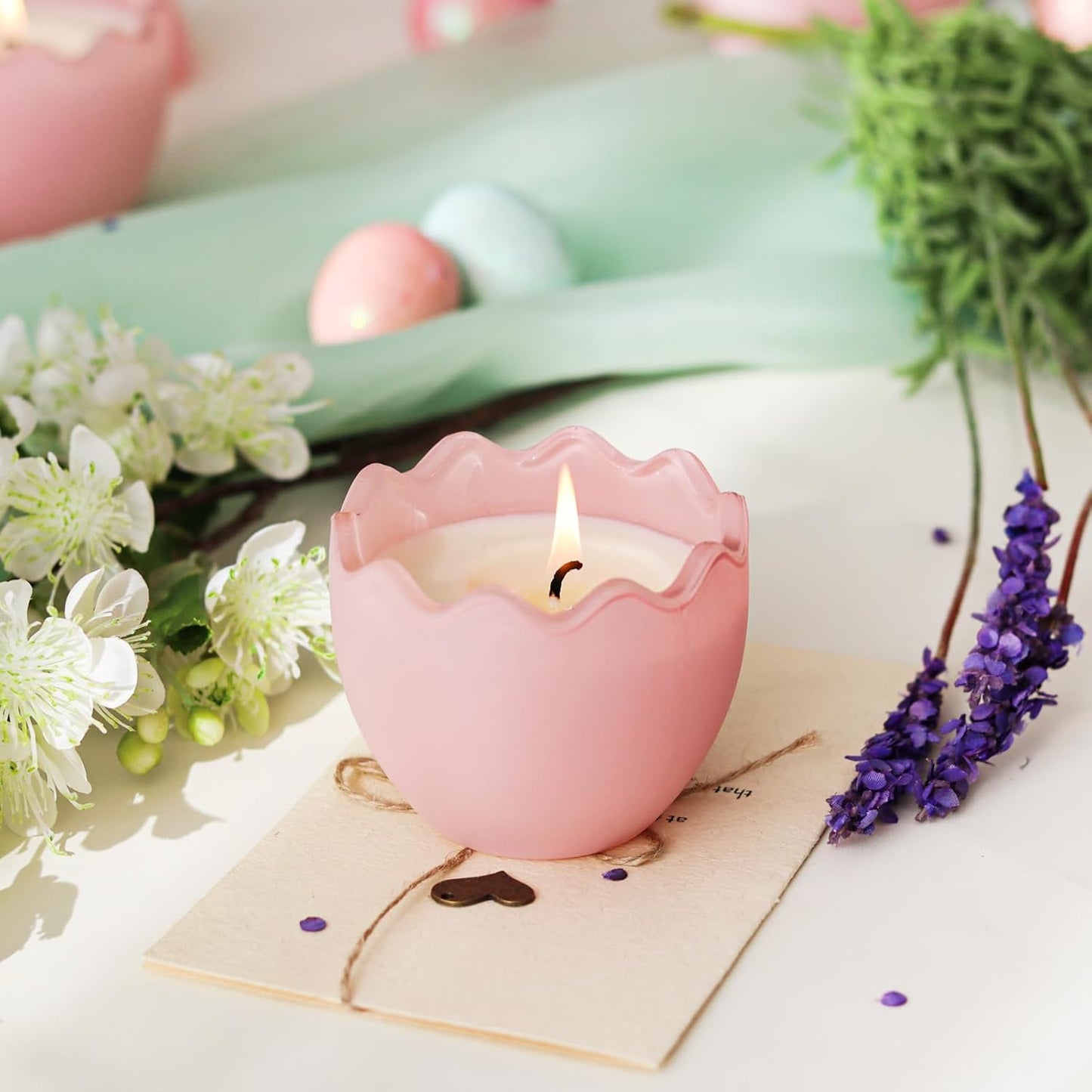 Spring Candle Decoration for Table Centerpieces, Bunny Lavender Scented Candle, Spring Home Decor, Indoor Easter Gift for Women
