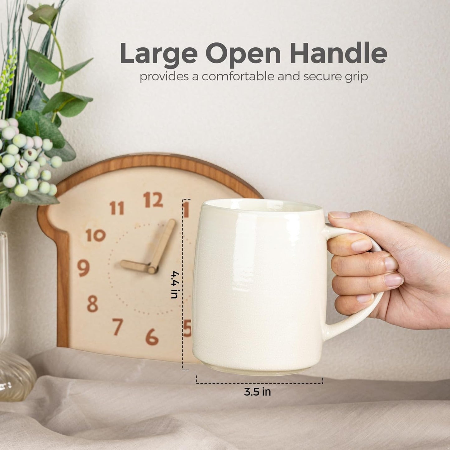 GBHOME Large Coffee Mugs Set of 6, 18oz Handmade Ceramic Coffee Mugs Set with Gradient color for Latte/Tea/Beer/Hot Cocoa, Dishwasher & Microwave Safe