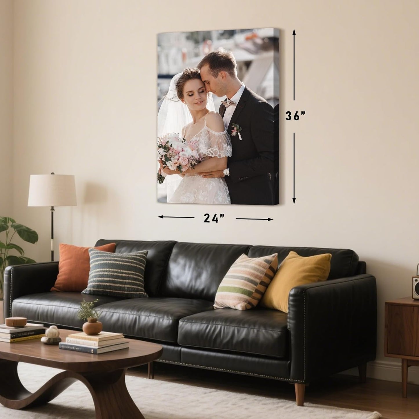 Personalized Custom Canvas Prints with Your Photos & Text, Customized Picture Print, Transform Own Images Into Framed Wall Art Digitally Printed Photo to Canvas, Keepsakes Gifts for Family 20x30’’