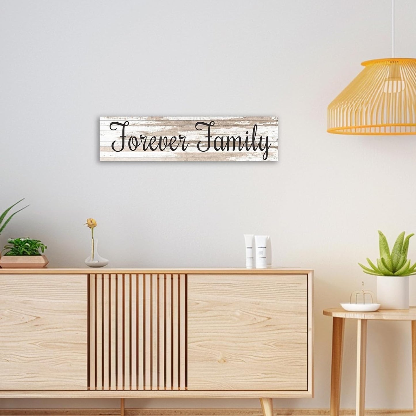 CHAOSETKEN Custom Text Sign Wall Art Personalized Family Quote Wall Decor Family Sign Canvas Prints Customized Wood Text Quote Pictures Rustic Farmhouse Decor Framed (24L x 6W)
