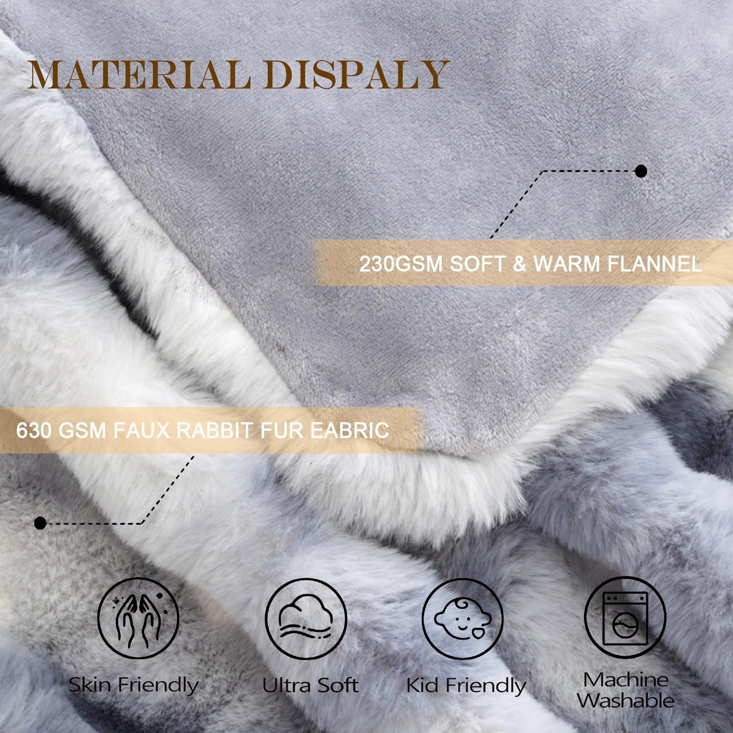 Latepis Faux Fur Fluffy Blanket for Couch, Super Soft Luxury Faux Fur Bubble Plush Thick Warm Cozy Fuzzy Twin Blanket for All Seasons, 60” x 80”, Tie-dye Blue, 860GSM