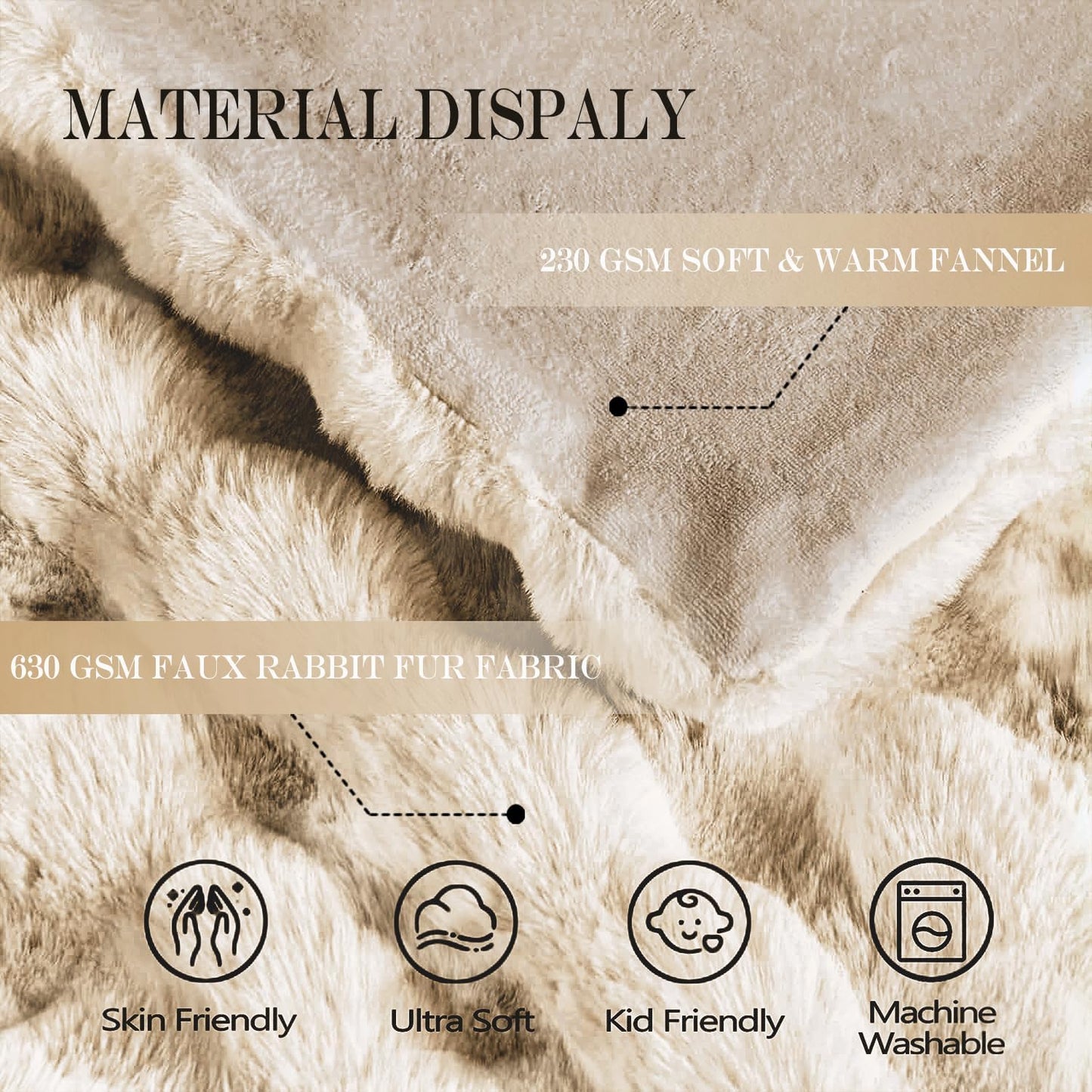 Latepis Soft Luxury Faux Fur Bubble Blanket, Thick Warm Cozy Throw Blanket for Couch, Plush Fluffy Blanket for Sofa and Bedroom Women Gift, 50” x 60”, Tie-dye Camel, 860GSM