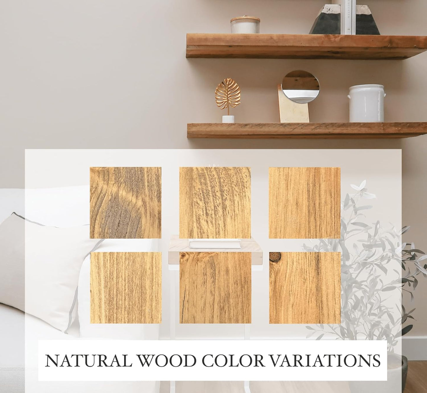 Modern Floating Shelves 3 Inches Thick for Wall, Wide Shelves for Kitchen, Living Room, Bedroom, and Bathroom, Natural Pine Wood, Rustic Wooden Shelf, (Set of 2) (Aged Oak, 24Lx3Hx6D)