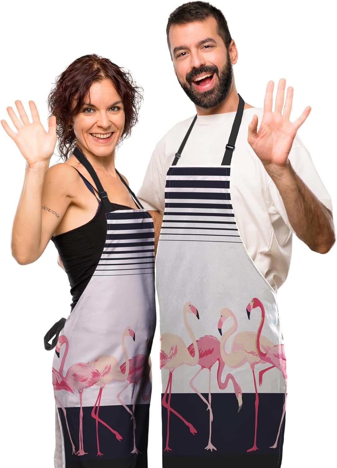 Garden Apron for Women Flamingo Mans Aprons for Kitchen Cooking Restaurant BBQ Painting Crafting Gardening 27” (W) x 31” (H), Waterproof Aprons