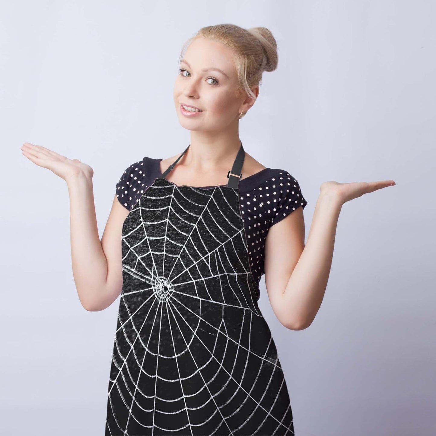 Makeup Apron for Men Spider Web Cooking Aprons for Women for Kitchen Cooking Restaurant BBQ Painting Crafting Gardening 27” (W) x 31” (H), Waterproof Apron
