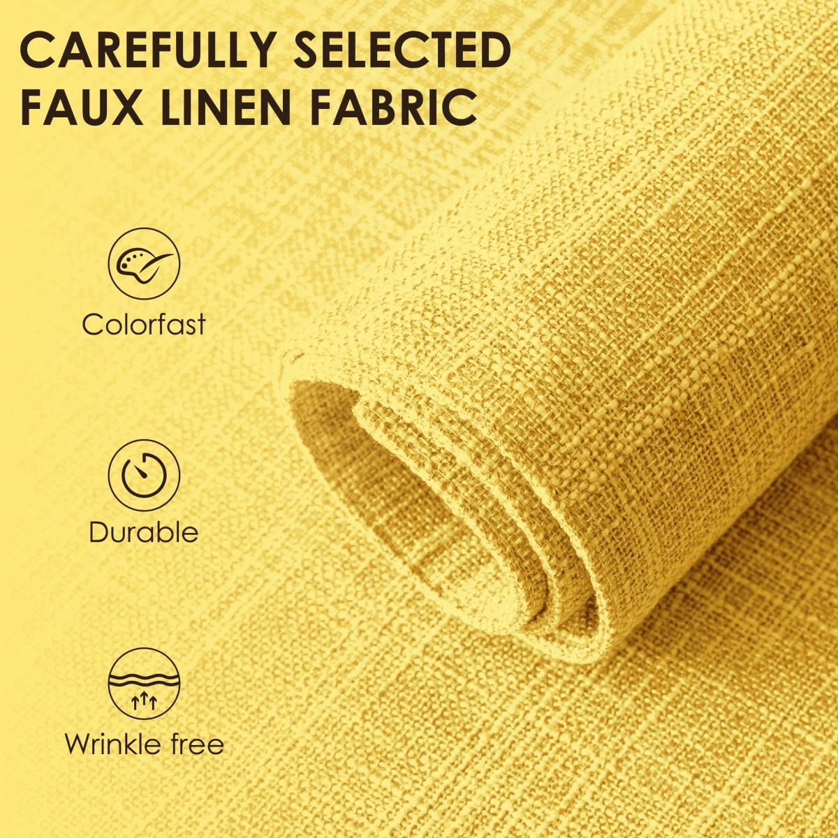 Placemats Set of 4, Bilayer Thickened Linen Place Mats Heat Resistant Machine Washable Wrinkle Free Carefully Selected Polyester Mats for Kitchen/Dining/Coffee Table (Yellow)