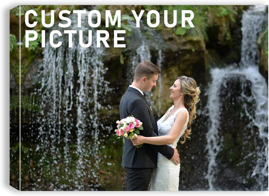 xzartdiy Custom Canvas Prints with Your Photos - Personalized Picture Print Customized Gifts for Family Home Office Wall Art Decor, Wrapped Canvas 12x16inch