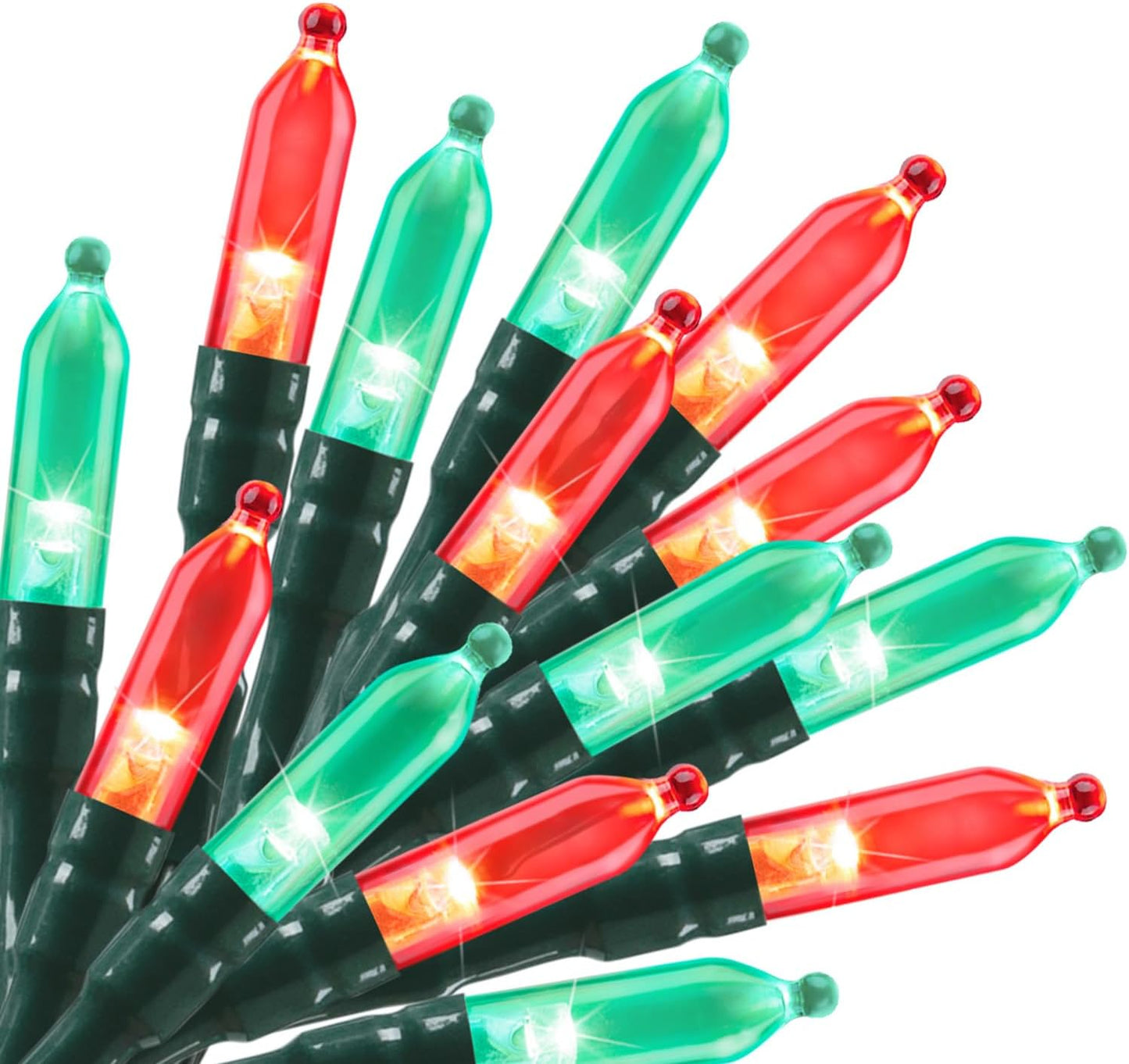 Battery Operated Christmas String Lights, 8ft 20 LED Mini Lights with Timer, Christmas Tree Lights for Indoor Outdoor Bedroom Wedding Party Holiday Xmas Decoration，Red & Green