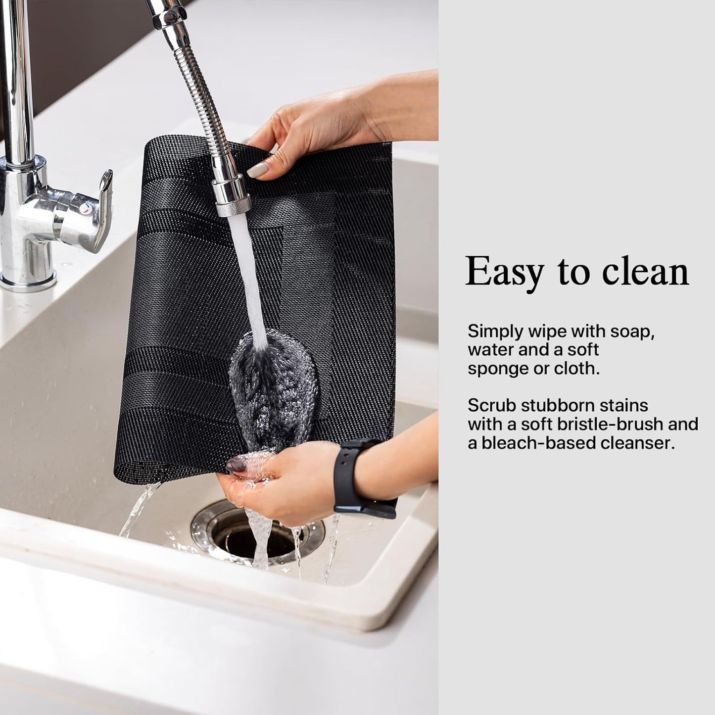 Placemats Set of 12 - Easy Clean Woven Vinyl Placemats for Dining Table, Indoor/Outdoor Place Mats, Washable PVC Table Mats（Black Cube）