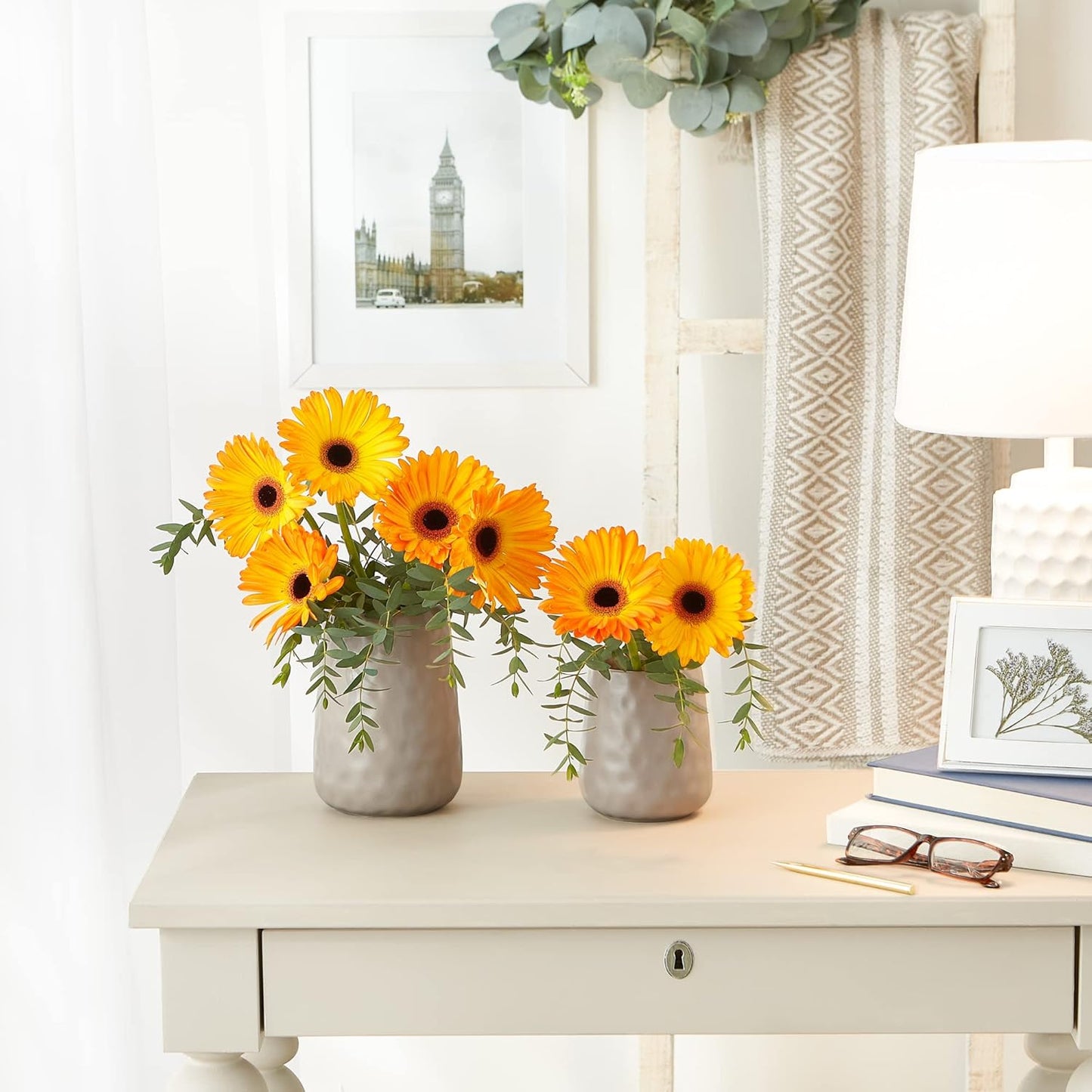 DII Kitchen Accessories Collection, Textured Matte Ceramic Canister Set, Stone, Dimple, 2 Piece