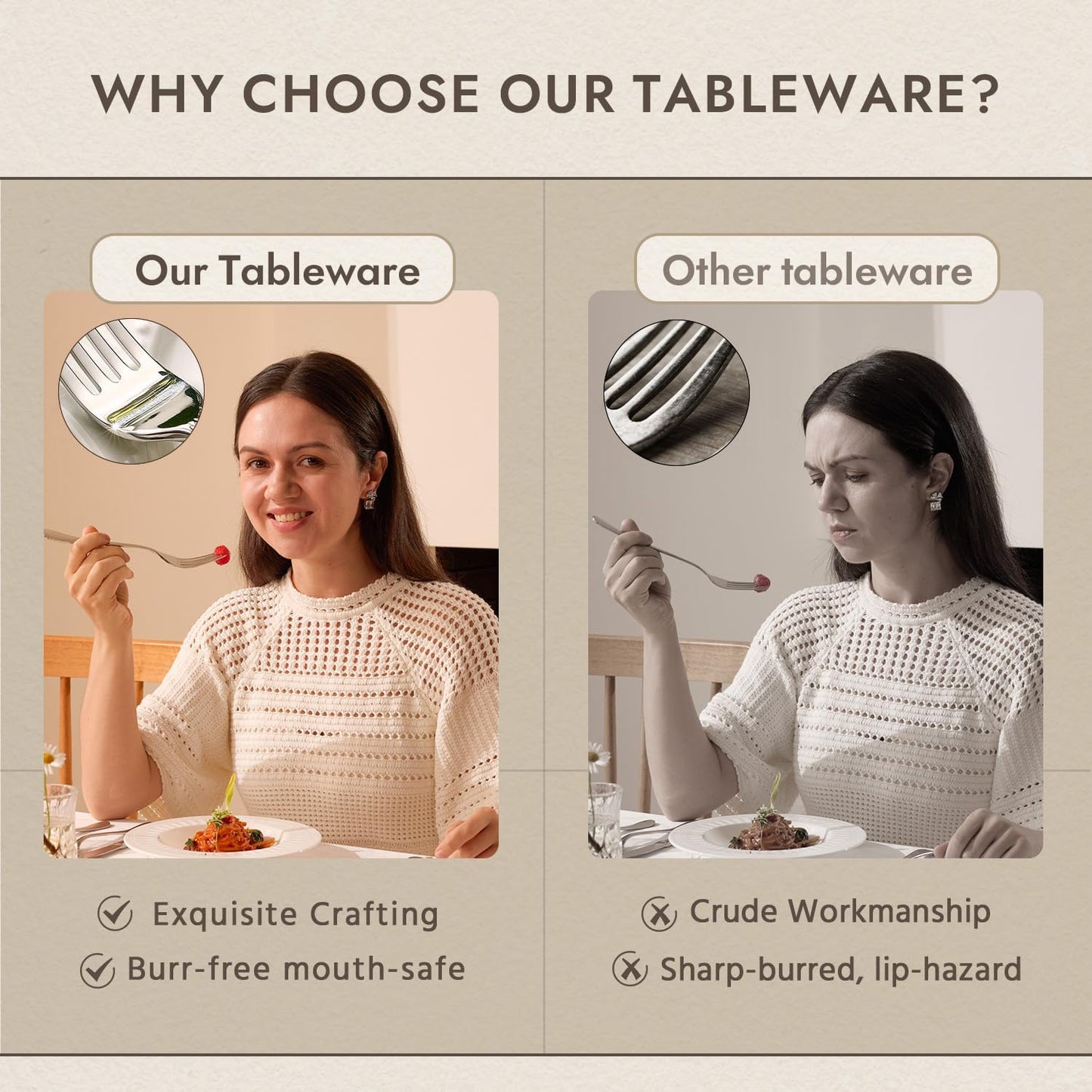 KINGSTONE Silverware Set, Luxury 60 Piece Flatware Set for 12, 18/10 Stainless Steel Cutlery Set with Diamond Cut Pattern for Kitchen, Home, Wedding, Party, Mirror Polished and Dishwasher Safe