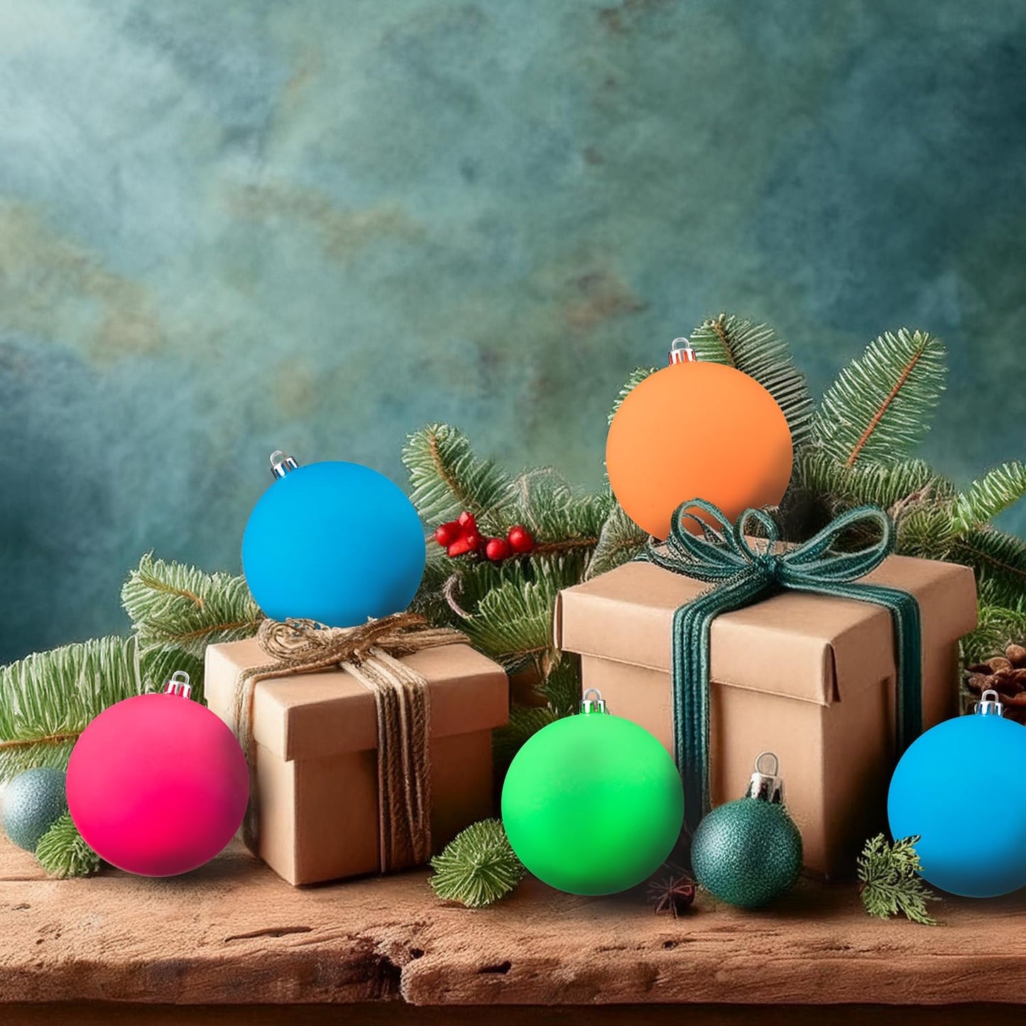 Every Day is Christmas 20ct Christmas Ornaments, Shatterproof Christmas Tree Ornaments Set, 92cm/3.6" Christmas Balls Decoration