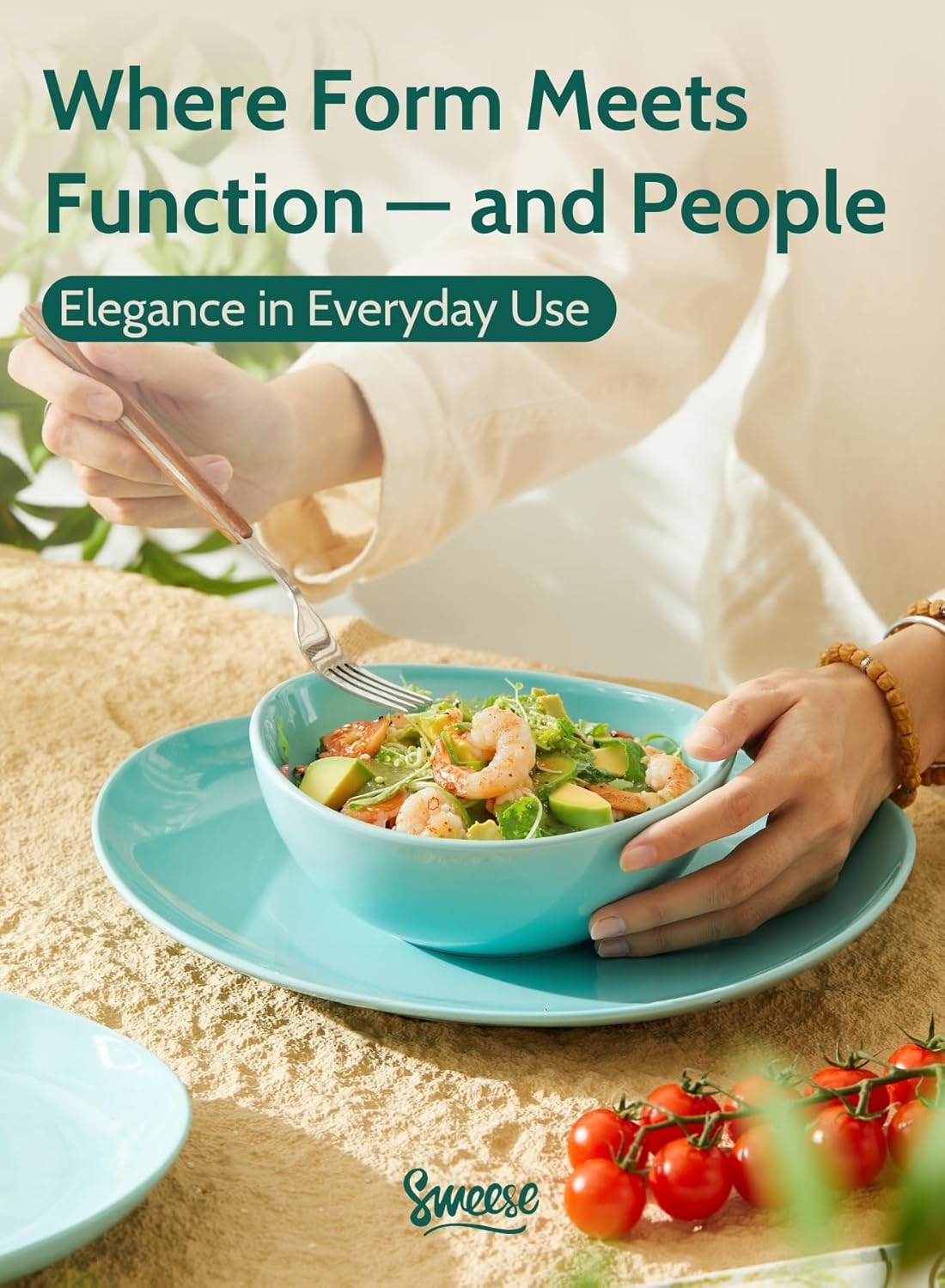 Sweese 18 oz Porcelain Bowls Set - 6 Inch, Set of 6, Multi-Color for Cereal, Soup, Salad - Microwave Dishwasher Safe