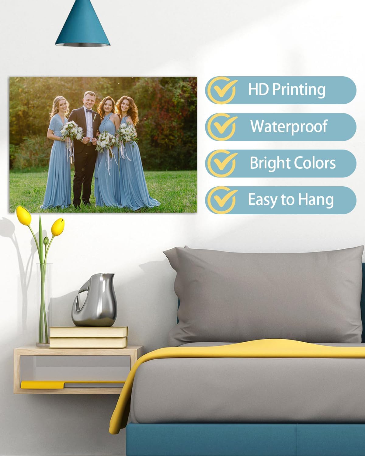 AbcCustomize Canvas Prints with Your Photos，Custom Canvas Wall Art for Bedroom, Living Room, Farmhouse Decor，Personalized Gifts Canvas Prints for Family，Friend，Lover，Pet