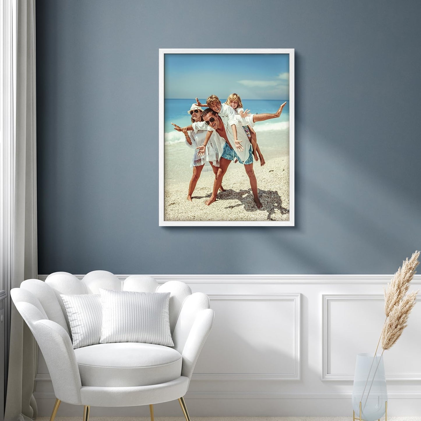 wall26 Custom Framed Poster Wall Art for Living Room, Bedroom Canvas Prints for Home Decoration Ready to Hang - 8"x10" White