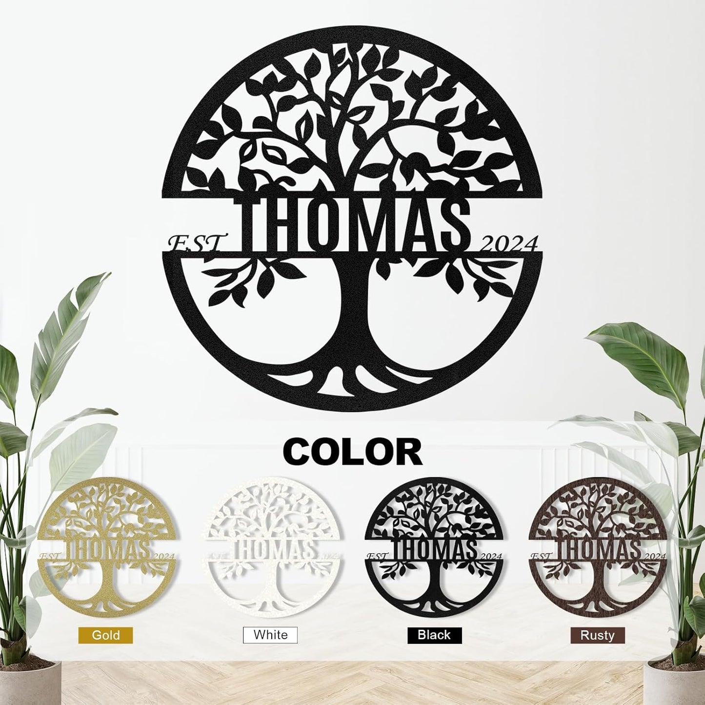 Metal Signs Customized, Tree of Life Metal Signs, Personalized Family Name Sign, Outdoor Metal Wall Art, Metal Tree Wall Decor, Porch Signs Outdoor, Housewarming Gift, Rustic Home Decor