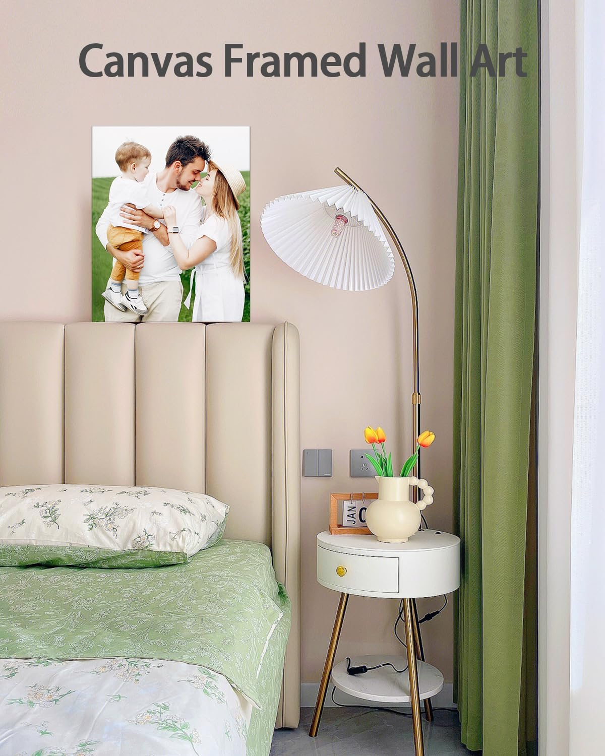 AbcCustomize Canvas Prints with Your Photos, Personalized Photo To Canvas Print for Bedroom, Living Room, Farmhouse Office Decor,Custom Canvas Wall Art for Gifts & Keepsakes, Ready to Hang