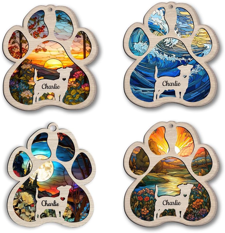 Personalized Golden Retriever Suncatcher Dog Memorial Gifts, Custom Golden Retriever Ornament Christmas Tree, Pet Remembrance Gift, Loss of Dog Sympathy Gift, Pet Loss Suncatcher