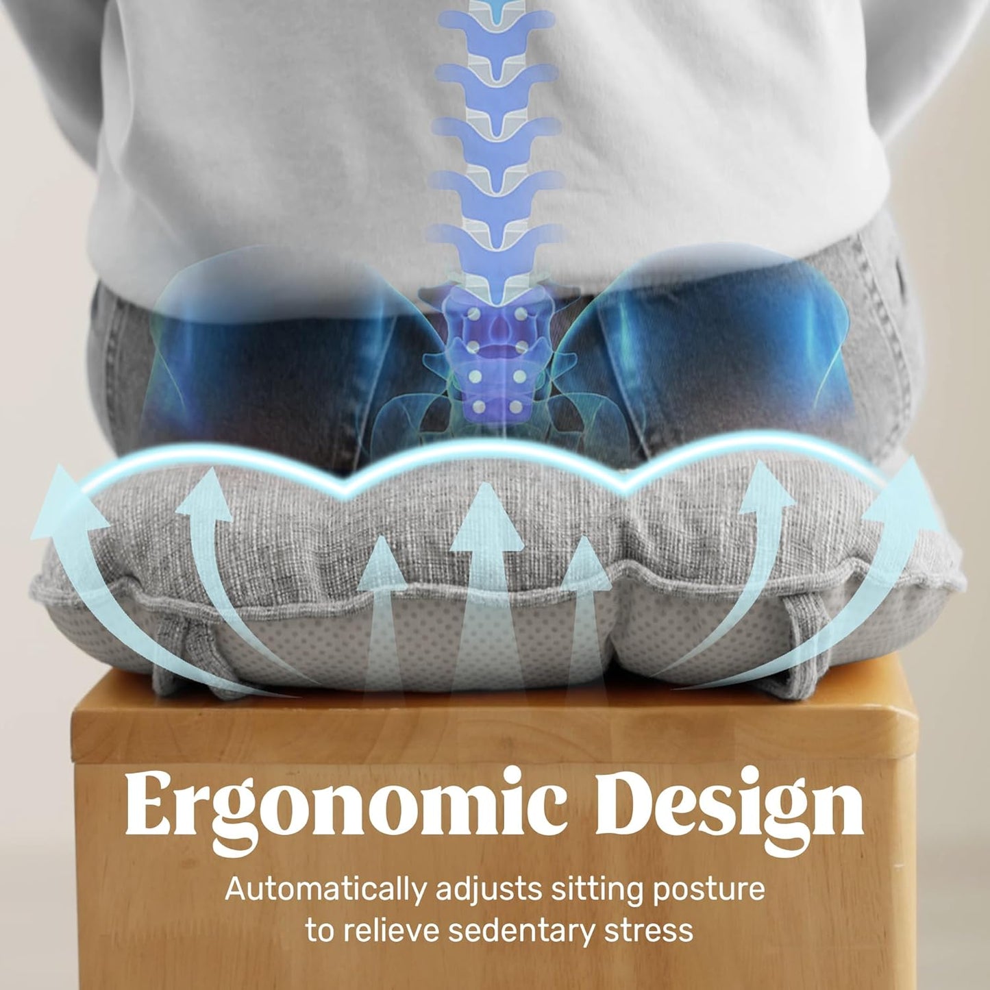 puredown® Chair Cushions for Dining Chairs, Tufted Memory Foam Chair Pads with Non-Slip Backing, Kitchen Seat Cushions with Ties, Washable Seat Pad Set of 4, 15.5" x 15.5" x 4", Light Grey