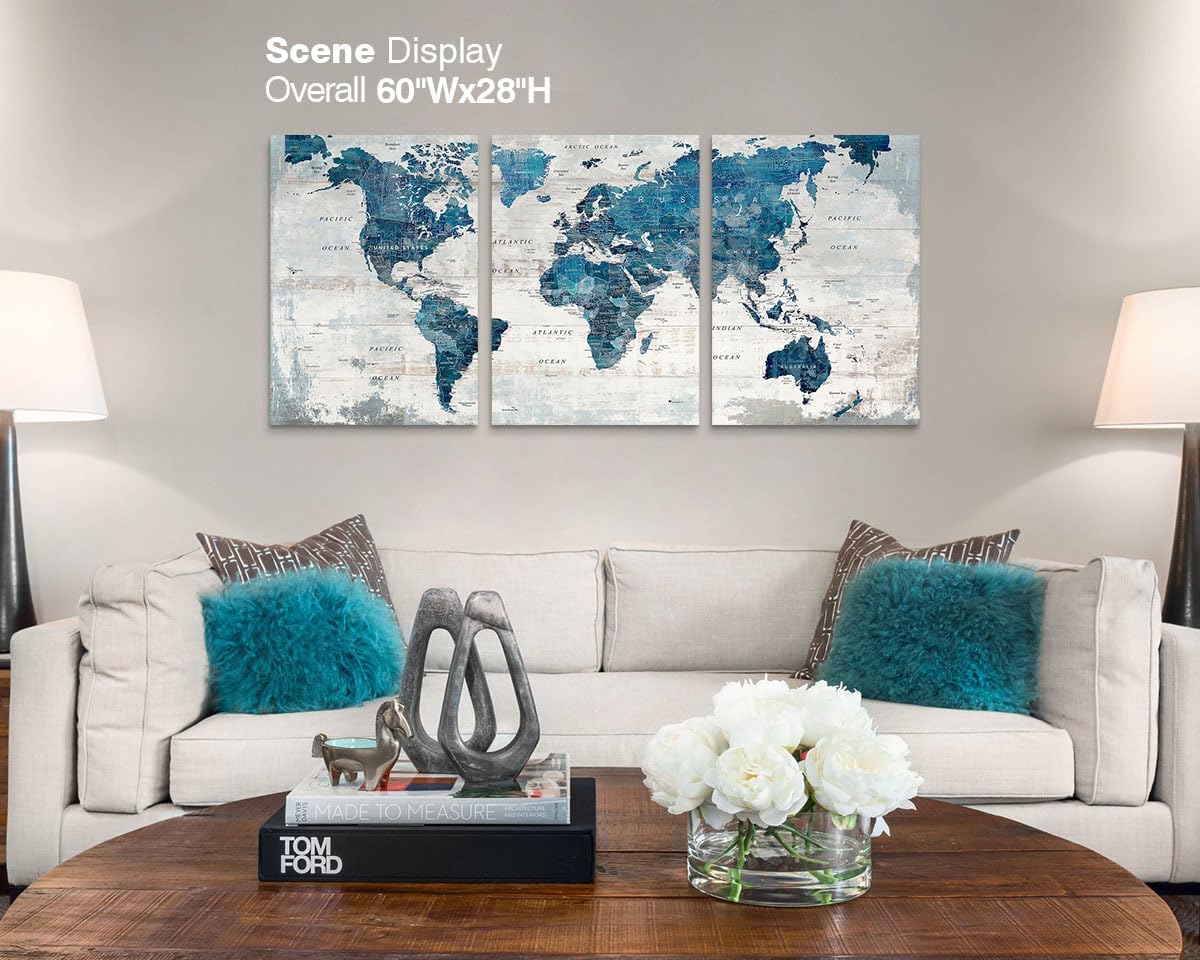 Wall Art for Living Room Bedroom Wall Decor Blue Office Pictures for Wall Decoration Farmhouse Artwork for Walls Boys