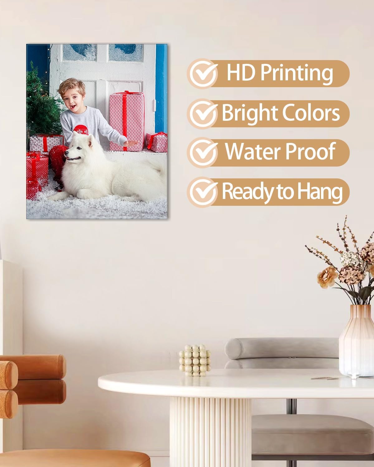 AbcCustomize Canvas Prints with Your Photos, Custom Canvas for Living Room and Bedroom Decor, Personalized gifts for Friends Lover and Family, Canvas Wall Art for Gifts & Keepsakes, Ready to Hang