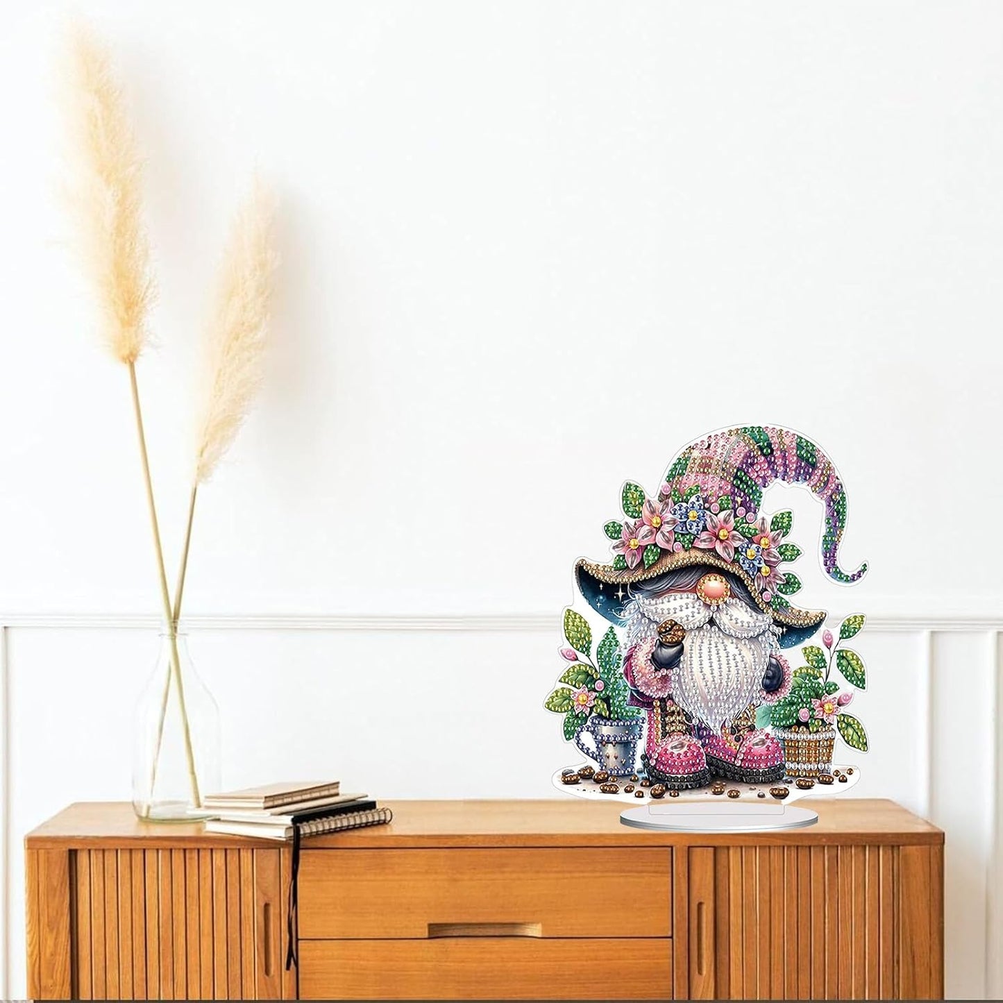 Diamond Painting Kits for Adults Beginners, 5D Full Drill Dwarf Crystal Art Desktop Ornament, DIY Single Sided Home Office Desk Decor, Creative Craft Gift Set with Tools