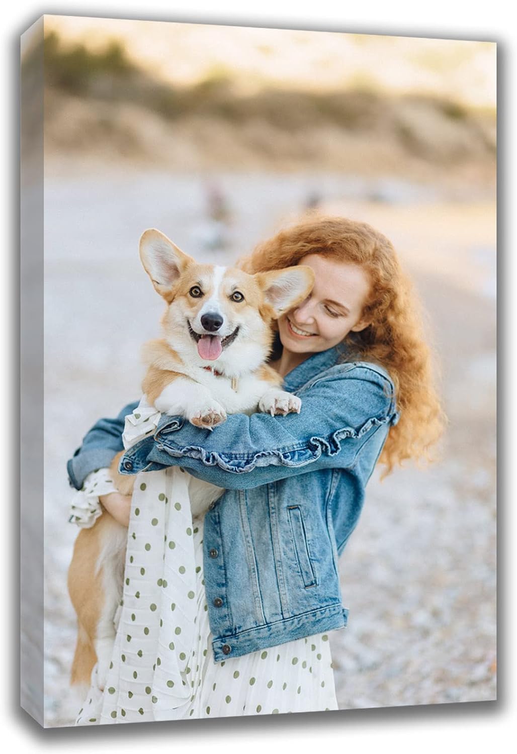 Custom Canvas Prints with Your Photos (16x20, Framed Canvas) Custom Wall Art Personalized Canvas Pictures for Pet/Family Gifts for Mom/Men/Women