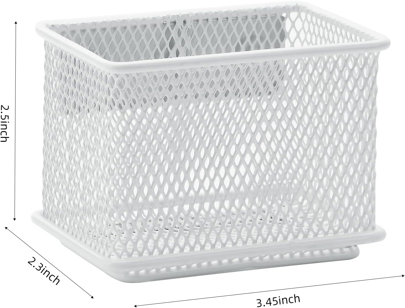 dedoot 2 Pack Pen Holder, 3.45x2.3x2.6inch Magnetic Basket Locker Organizer Metal Mesh Pencil Memo Holder for Whiteboard, Fridge, Desk, Offices,White