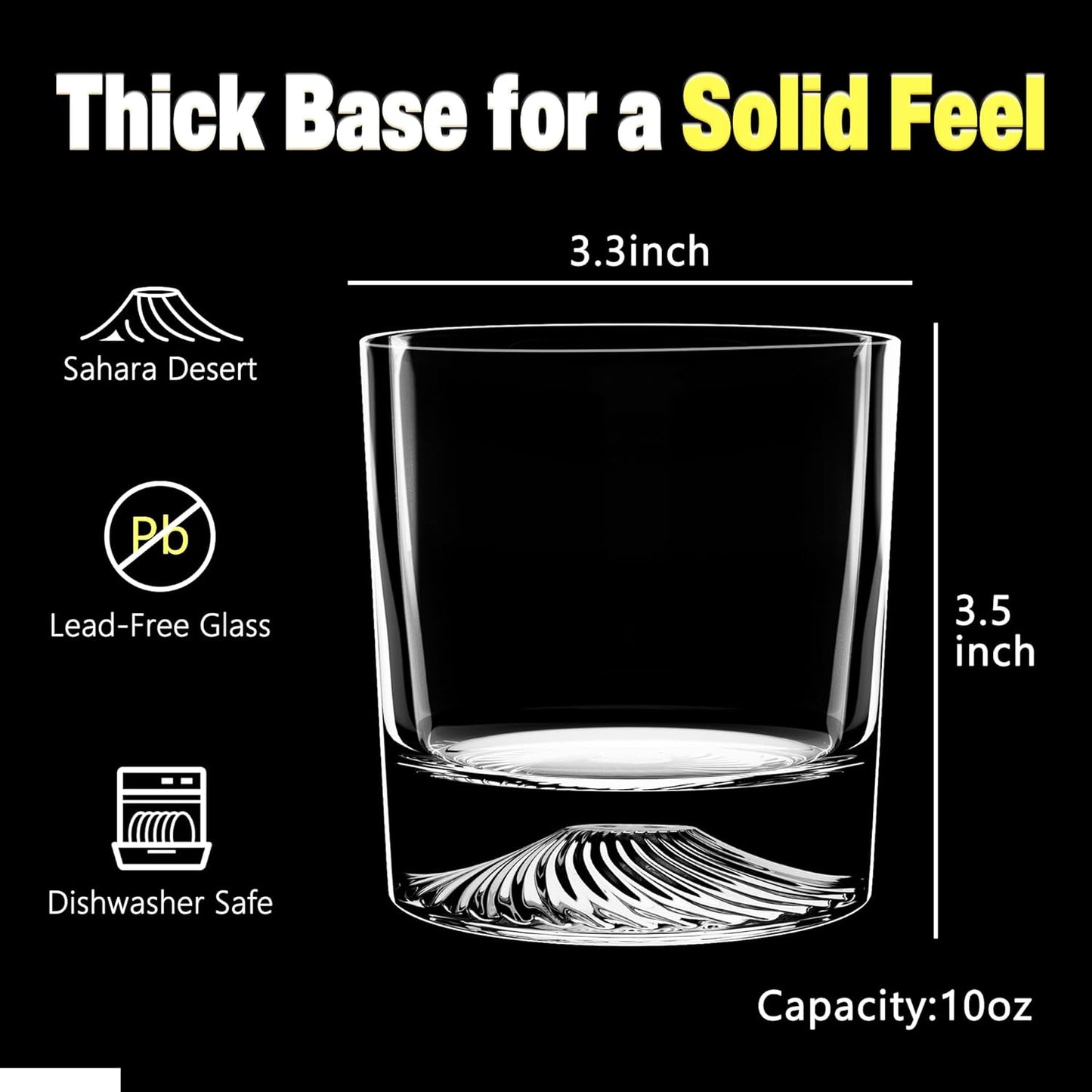 Crystal Whiskey Glasses Set of 2 – 10oz Old Fashioned Rocks Glass for Scotch, Bourbon, Rum & Cocktail – Premium Gift for Men, Dad, or Husband