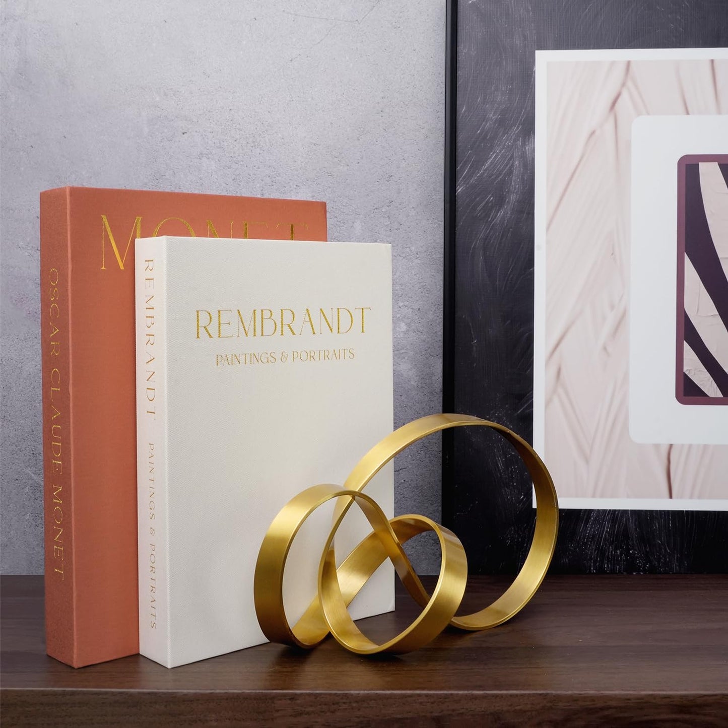 Linen Decorative Books for Home Decor,Set of 2 Aesthetic Faux Decor Book for Decoration,Fake Books for Bookshelf,Keepsake Storage Box (Orange & Beige)