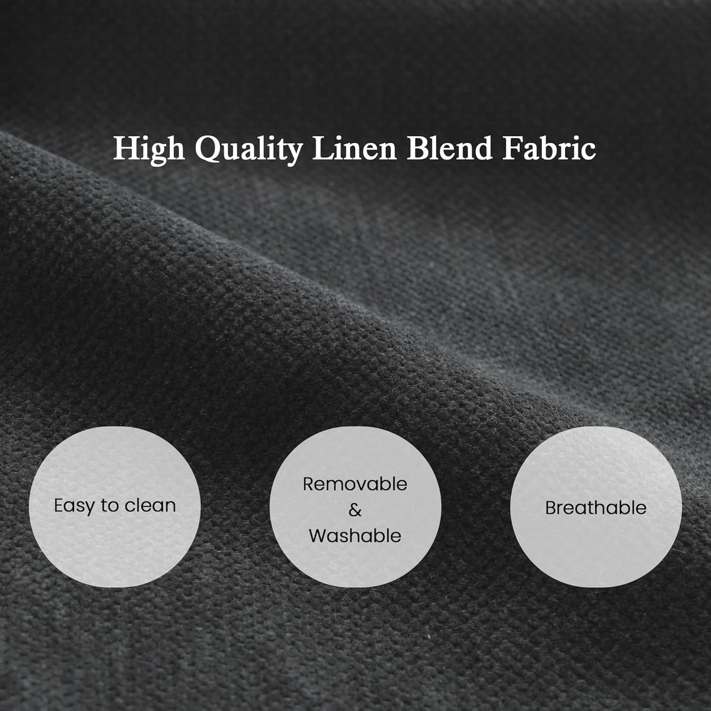 JACH Sectional Couches for Living Room, 4 Seater Cloud Sectional Couch with Deep Seat, Down Filled Modular Sofa, Covers Removeable & Washable, Sofas Furniture for Living Room, Black