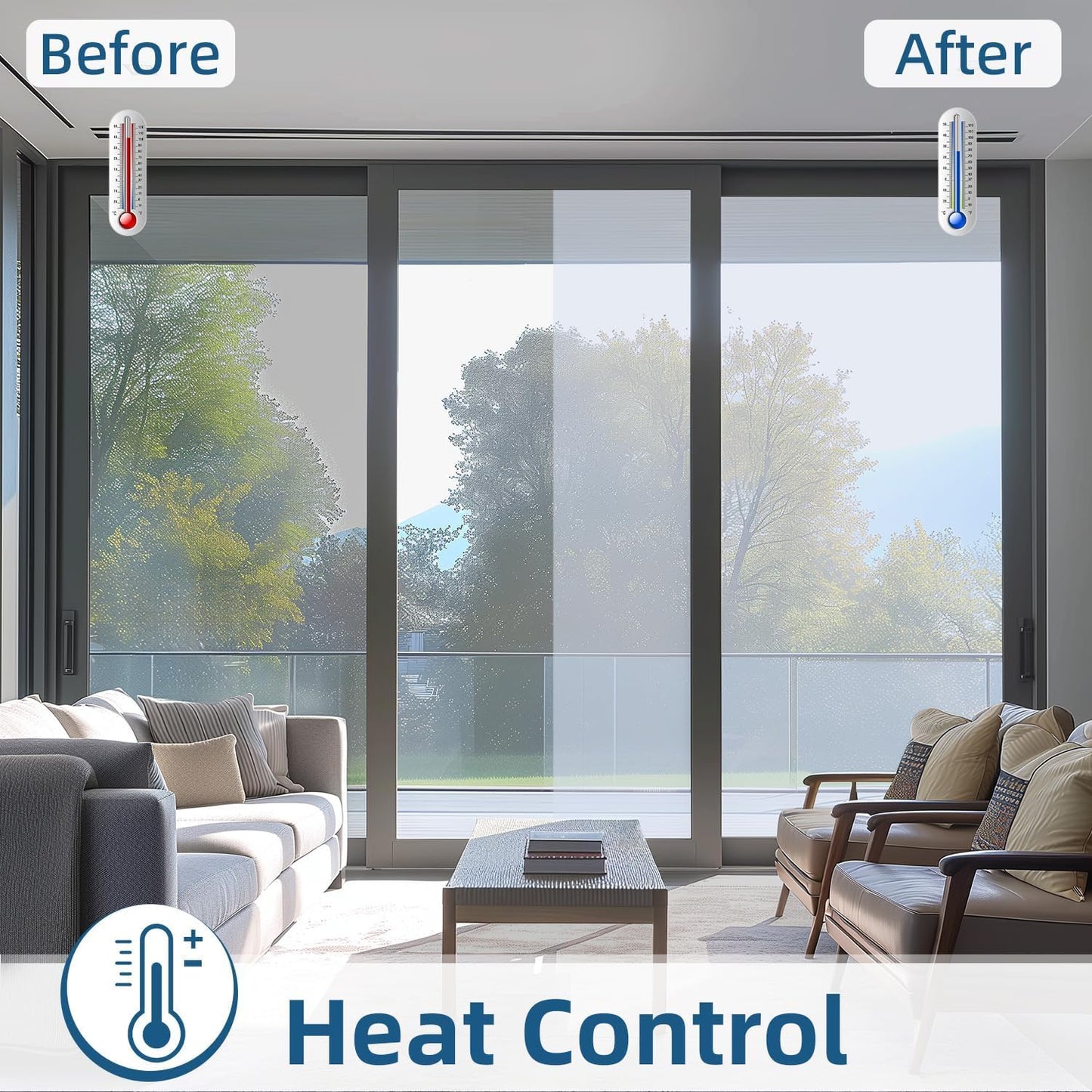 DUOFIRE One Way Window Film Privacy See Out Not in Heat Blocker Window Tint Reflective Mirror Windows Tinting Film for Home Static Cling Anti-UV Sun Blocking Windows Covering（Silver, 45.2x78.7in）