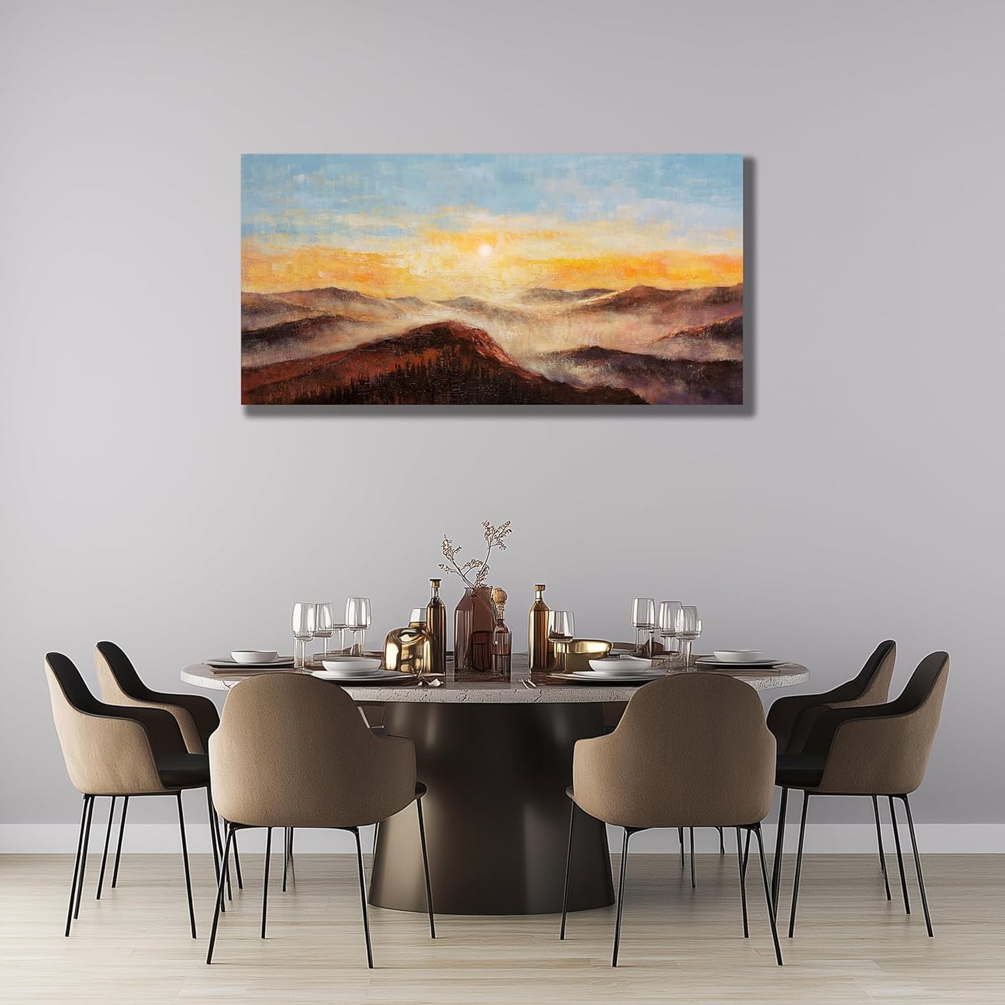 Belmrxne Mountain Wall Art Pink and Black Wall Decor Wall Prints Aesthetic Space Wall Art for Living Room Bedroom Dining Room Office Home Decor 20x40 inch