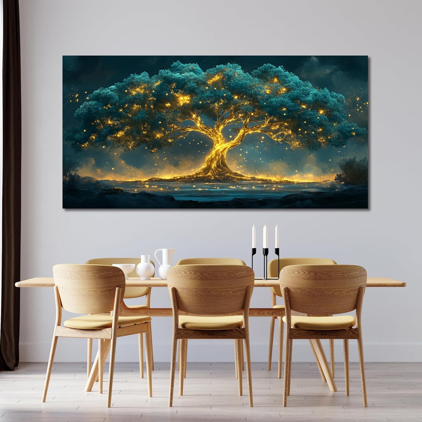 Canvas Wall Art Decor Artwork for Walls Green Gold Wall Art Decor Tree of Life Wall Art for Living Room Tree Wall Decor Art Wall Art Paintings Prints Art Work for Room Home Office Wall Decor 20" X 40"