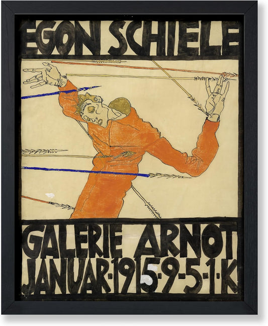 Poster Master Vintage Painting Poster - Retro Expressionism Print - Self Portrait as the Martyred St Sebastian - 8x10 UNFRAMED Wall Art - Gift for Artist, Friend - Wall Decor for Home, Office