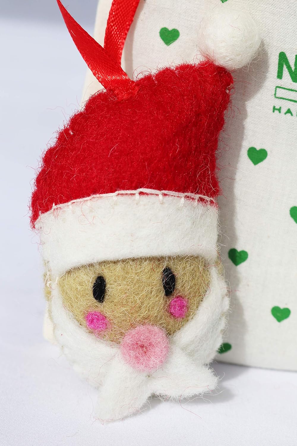 Christmas Ornaments 100% Pure New Zealand Wool Handmade Eco Friendly Christmas Decor Shower Nursery Decoration Fair Trade (4, Santa Claus)