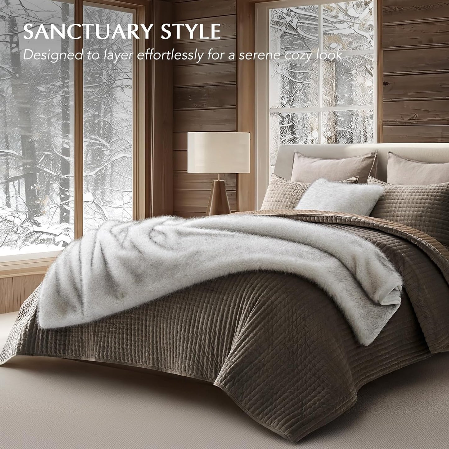 Luxury Faux Fur Throw Blanket, Soft Fluffy Faux Mink Blankets for Bed, Couch, Sofa, Thick Cozy Plush Warm Fur Throws with Reversible Velvet, Frosted White Wolf, 50"x60"