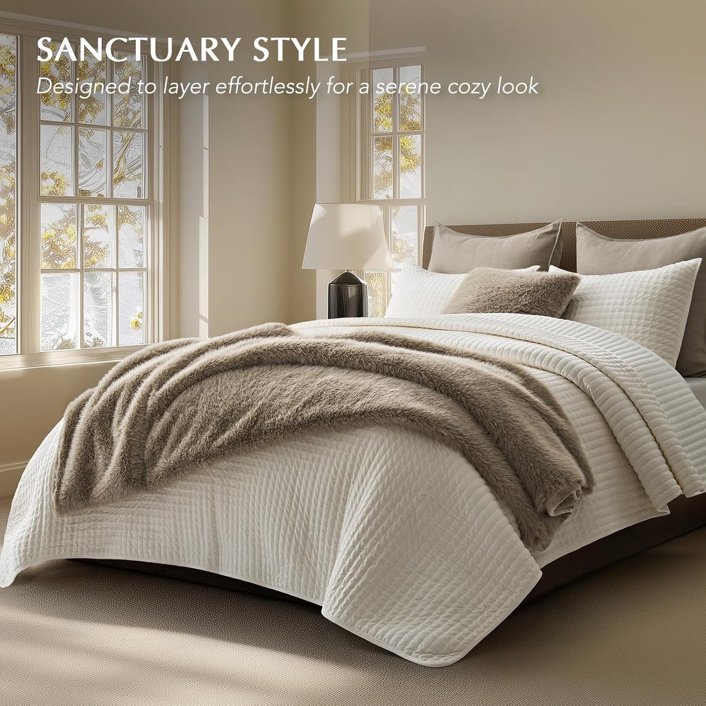 Luxury Faux Fur Throw Blanket, Soft Fluffy Faux Mink Blankets for Bed, Couch, Sofa, Thick Cozy Plush Warm Fur Throws with Reversible Velvet, Natural Mink, 60"x80"