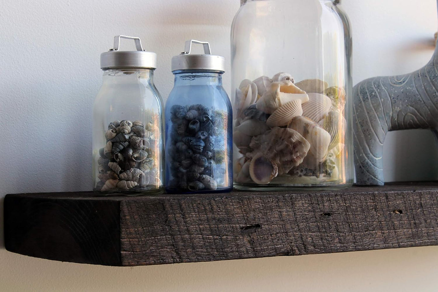 Urban Legacy Reclaimed Barnwood Planks | Floating Shelves for Wall w/Flush Mount Shelf Bracket Set Included | Set of 2 (Coffee Bean, 36"x 7"x 2")