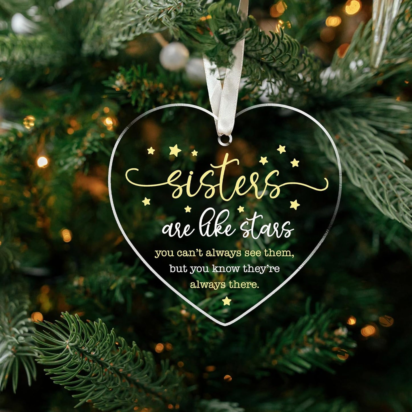 Sister Ornament - Sister Gifts for Christmas - Xmas Sisters Gifts from Sisters, Brother - Acrylic Christmas Ornament 2025