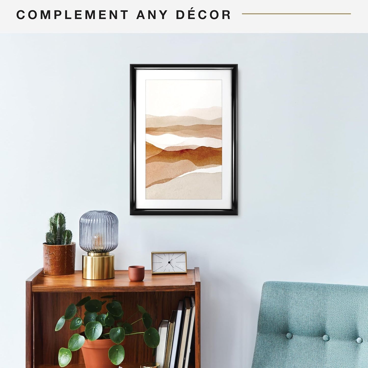 MCS Trendsetter 14x20 Matted Poster Frame with 11x17 Picture Display, Black Vertical & Horizontal Wall Hanging Large Picture Frame for Photos & Posters (1-Pack)