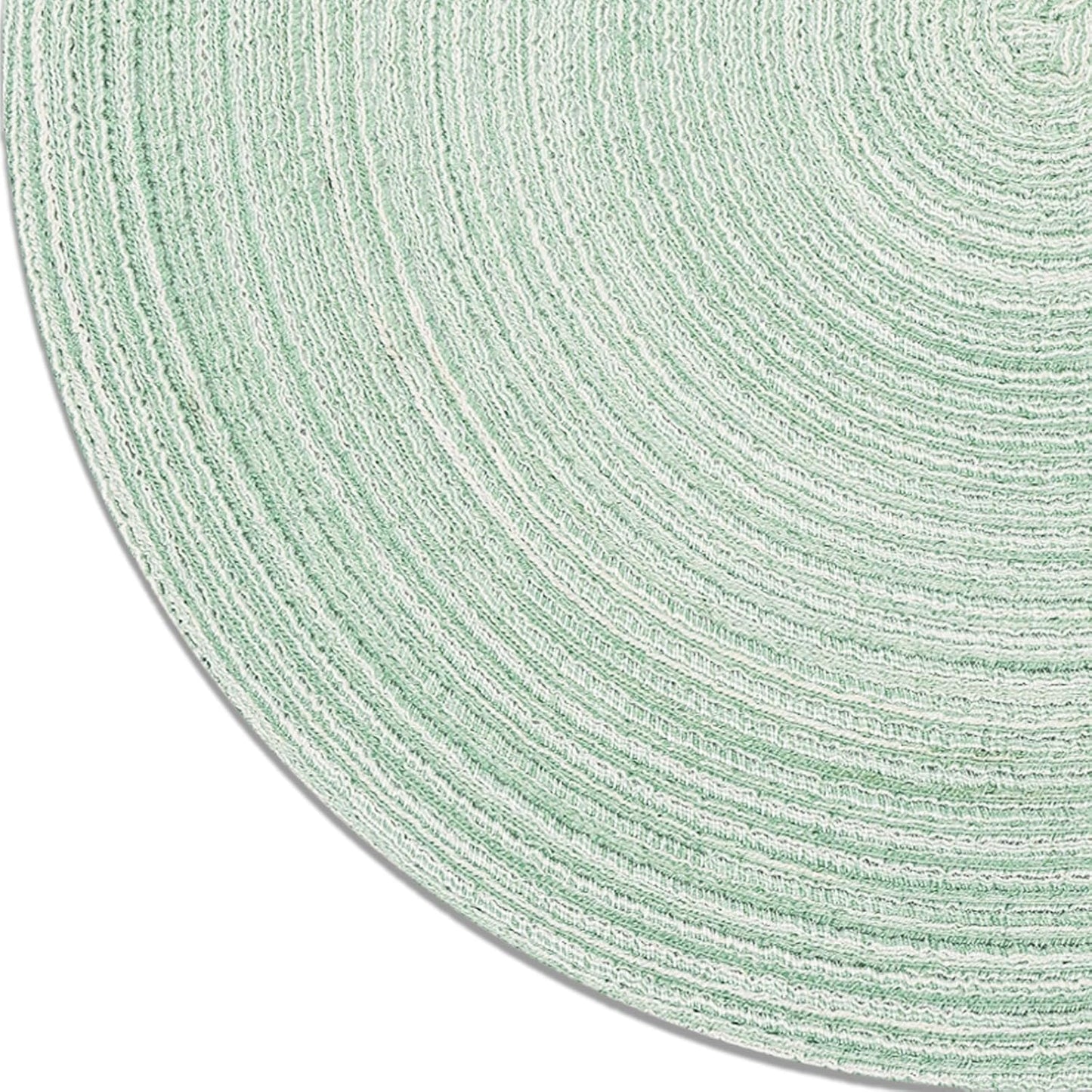 AHHFSMEI Round Braided Placemats Set of 6 Round Table Mats for Dining Tables Natural Woven Heat Resistant Place mats 15 Inch (Fog Green)