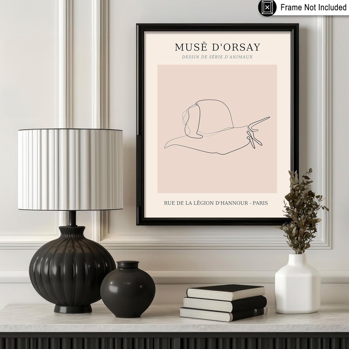 Poster Master Vintage Poster - Retro One Line Snail Drawing Print - Snail Line Art - Minimal Gift for Men, Women, Animal Lover - Abstract Wall Decor for Home, Office - 8x10 UNFRAMED Wall Art