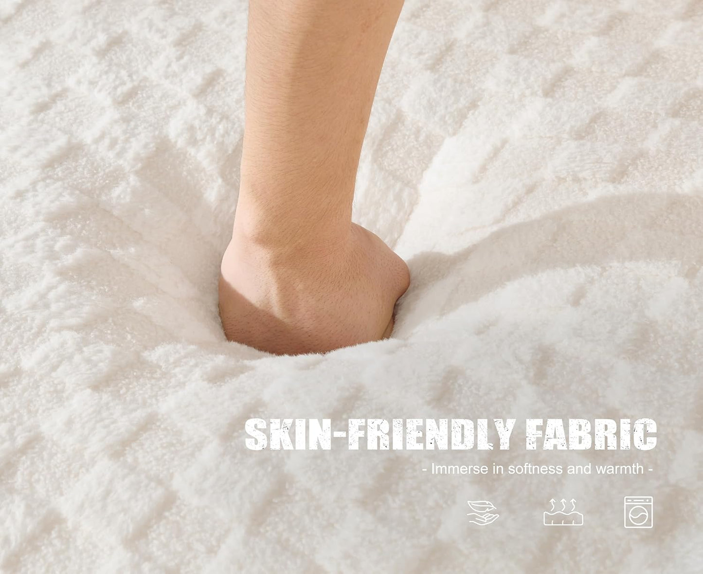 Modular Sectional Sofa 2 Seater Loveseat Modular Couch with Deep Seat Memory Foam Cloud Chair with Pillows Oversized Sectional Sofa for Living Room Bedroom (Plush White, Loveseat)