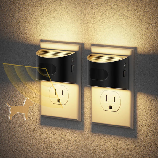 JandCase Motion Sensor Night Light, Night Lights Plug into Wall, Dusk to Dawn Sensor Nightlight with Motion Activated, 30/60/100lm Brightness Dimmable, 3000K Warm White, for Kids Bedroom Hallway