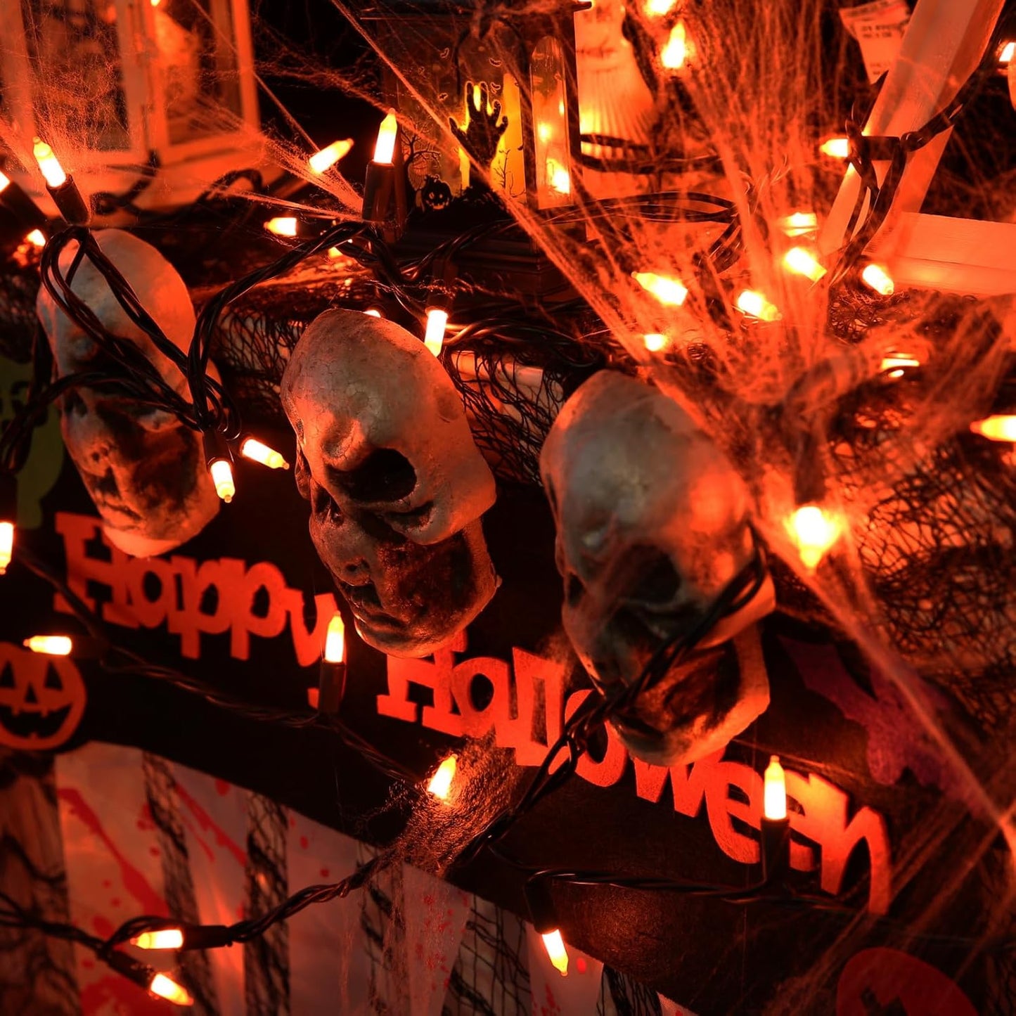 Toodour Candy Corn Halloween Lights, 12.5ft 50 Count Incandescent Halloween String Lights, UL Certified Connectable Mini Bulbs Yellow & Orange Light for Home, Garden, Porch, Party, Yard, Indoor Decor