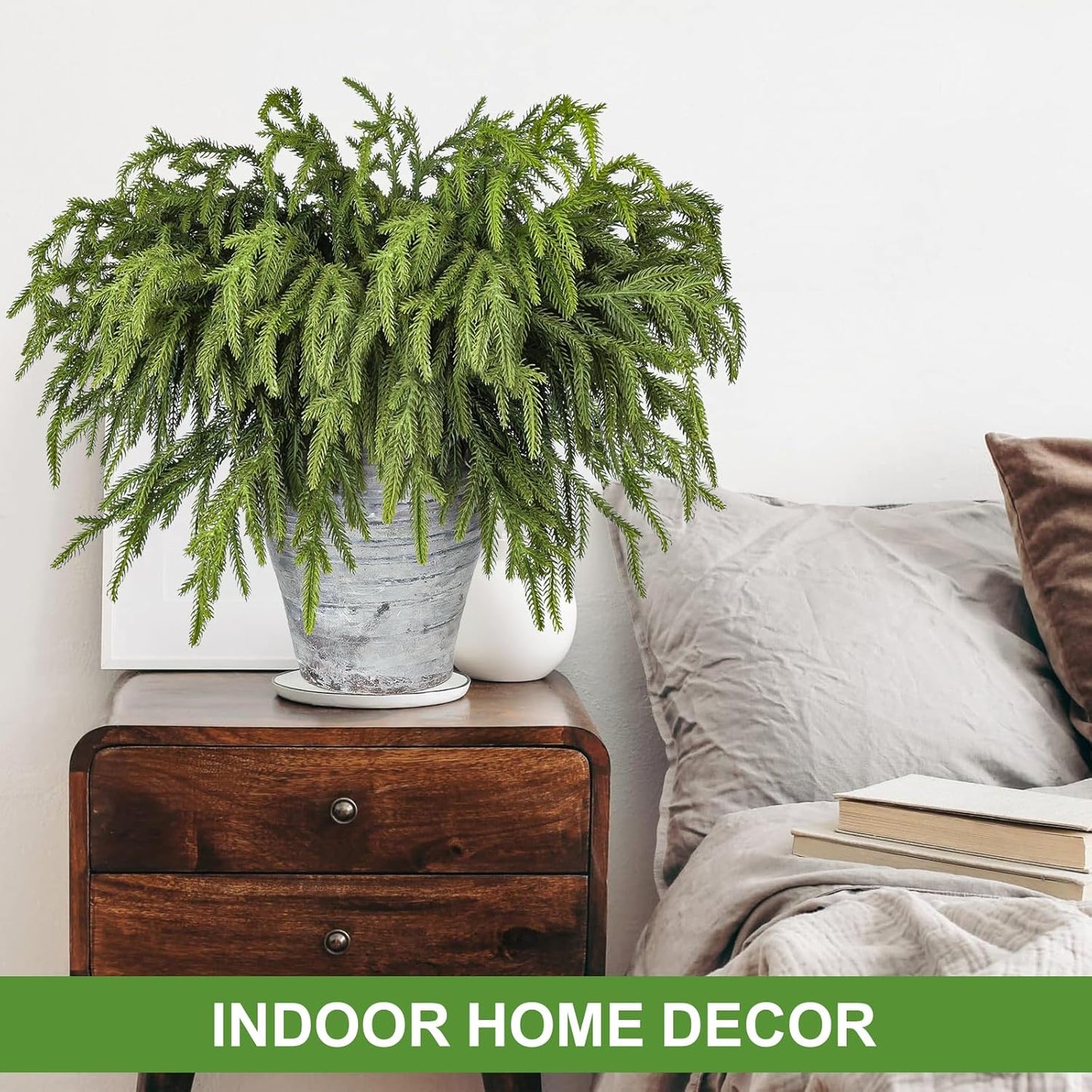 Artgar 12 Pcs Pine Branches - 18 Inch Artificial Green Pine Stem - Real Touch Christmas Greenery Pines Branches for DIY Flower Arrangement Home Indoor Christmas Decor