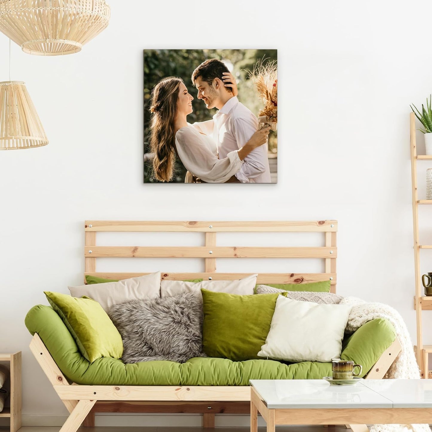 WayToLight Custom Canvas Prints with Your Photos Framed Personalized Picture Canvas Prints Wall Art Ideal for Home Decor Christmas Family Gifts (12" x 12")